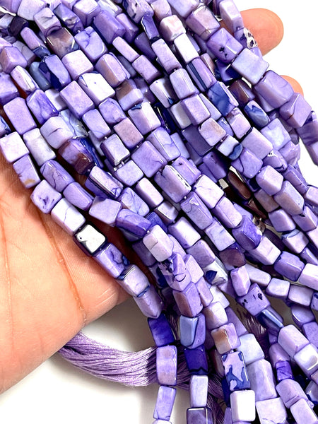 100% All Natural Smooth Purple Opal Gemstone Rectangular Beads Genuine Natural Opal Rectangle Shape Beads For Jewelry Making Beads