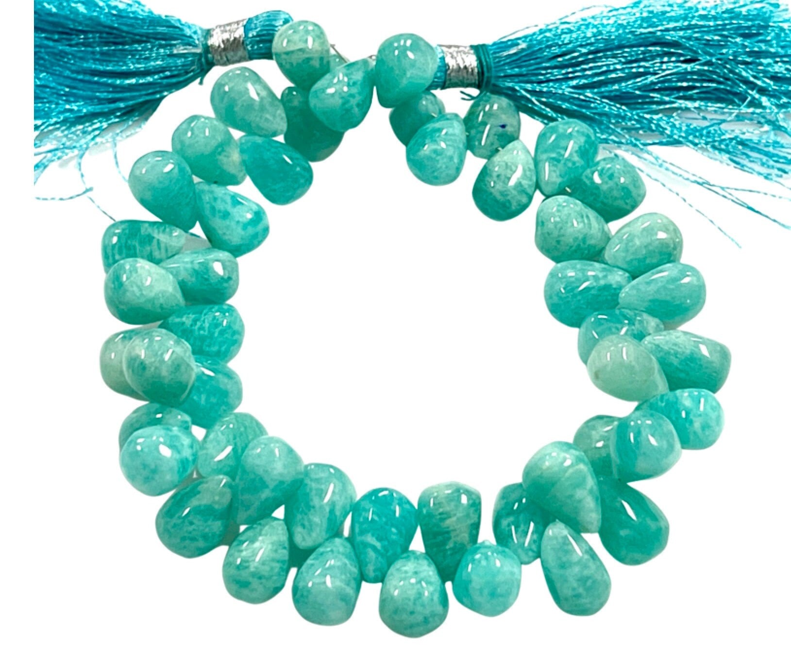 African Amazonite Natural Gemstone Smooth Drops Shape Beads Strand Genuine Semi Precious Amazonite Tear Drops Briolette Gemstone Beads