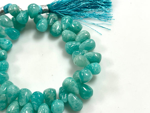 African Amazonite Natural Gemstone Smooth Drops Shape Beads Strand Genuine Semi Precious Amazonite Tear Drops Briolette Gemstone Beads