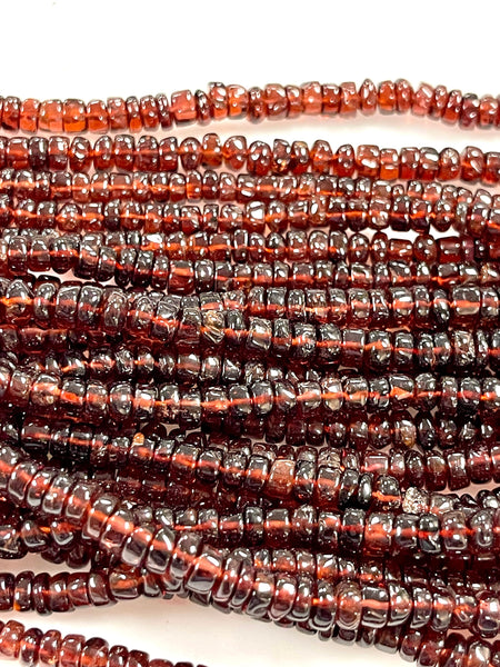 Garnet Natural Gemstone Heishi Disc Shape, Tyre Shape Beads Full Strand Size 6mm Yoga Healing Real Gemstone Beads for DIY Jewelry Making