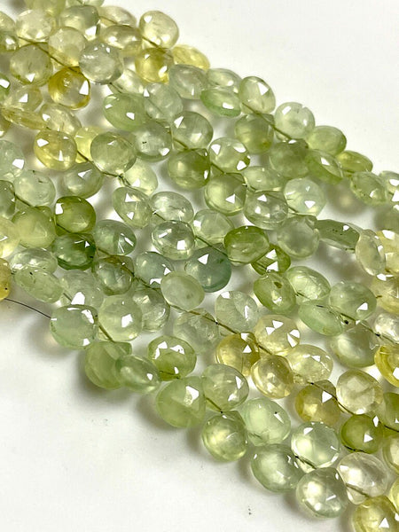 Multi Tone Prehnite Natural Gemstone Faceted Heart Shape Beads, Handmade Beads Size 8mm Semi Precious Gemstone Beads For Jewelry Making