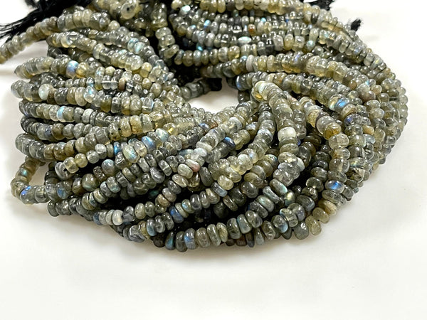 Natural Labradorite Real Gemstone Rondell Shape Beads Strand Size 6mm Full Strand AAA Quality Yoga Healing Real Gemstone Beads