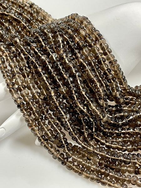 Natural Smoky Topaz Real Gemstone Rondell Shape Beads Strand Size 6mm Full Strand AAA Quality Yoga Healing Real Gemstone Beads