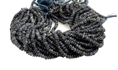 Natural Iolite Real Gemstone Rondell Shape Beads Strand Size 6mm Full Strand AAA Quality Yoga Healing Real Gemstone Beads