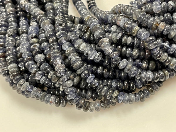 Natural Iolite Real Gemstone Rondell Shape Beads Strand Size 6mm Full Strand AAA Quality Yoga Healing Real Gemstone Beads