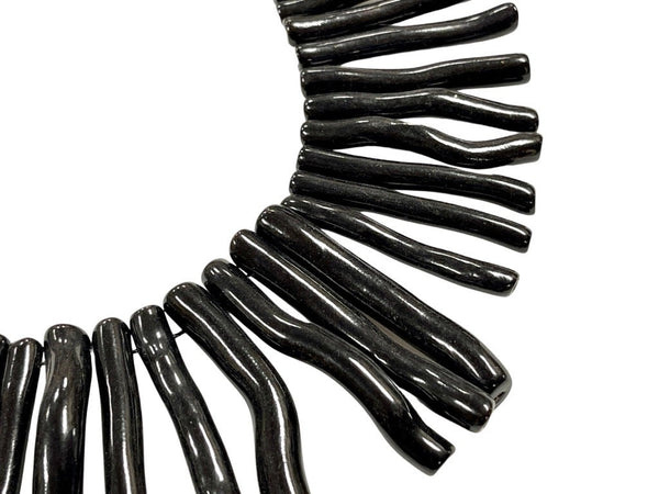 AAA Black Coral Natural Gemstone Branch Beads 60mm-30mm Graduated AAA Quality Full 18 Inch Necklace 80 Branches