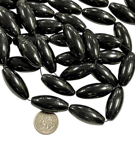 AAA Rare Black Coral Natural Gemstone Large Drum Barrel Shape Beads 35x15mm AAA Quality Full 15.5" Strand For DIY Jewelry Making Supply