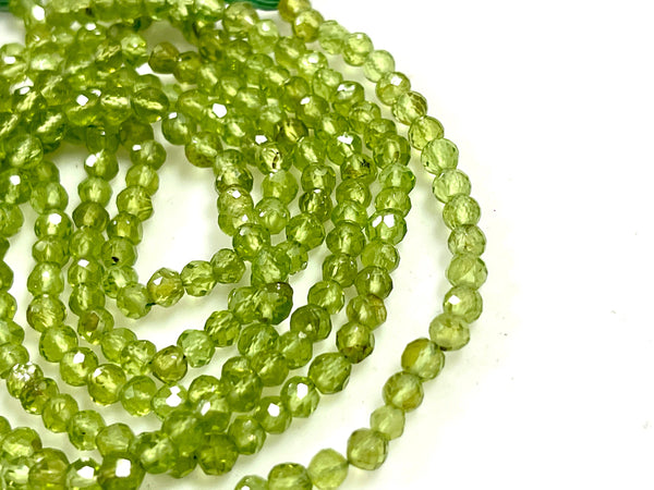 Peridot Natural Gemstone AAA Micro Faceted Round Beads Gemstone 15'' Strand 4mm Peridot Semi Precious Gemstone Beads