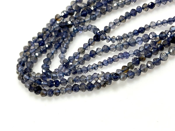 Iolite Natural Gemstone AAA Micro Faceted Round Beads Gemstone 15'' Strand 3-4mm Iolite Semi Precious Gemstone Beads