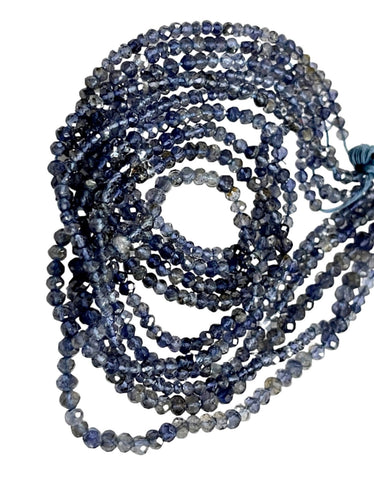 Iolite Natural Gemstone AAA Micro Faceted Round Beads Gemstone 15'' Strand 3-4mm Iolite Semi Precious Gemstone Beads