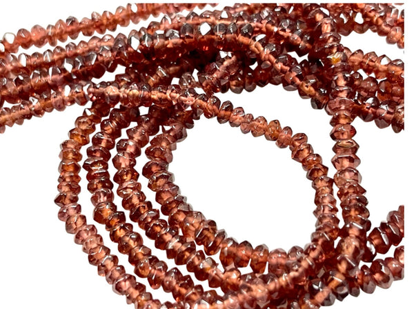 4mm Garnet Natural Gemstone Smooth Rondell Shape Beads 15'' Strand Semi Precious Gemstone Beads