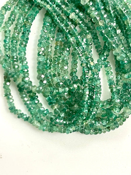 2-3mm Emerald Natural Gemstone Faceted Rondell Shape Beads 15'' Strand Genuine Precious Gemstone Beads