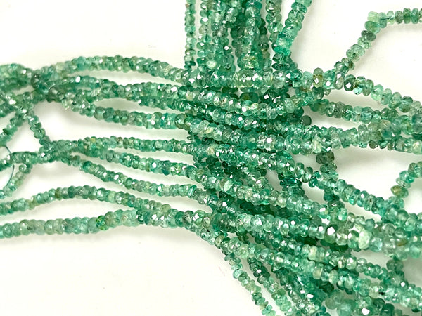 2-3mm Emerald Natural Gemstone Faceted Rondell Shape Beads 15'' Strand Genuine Precious Gemstone Beads