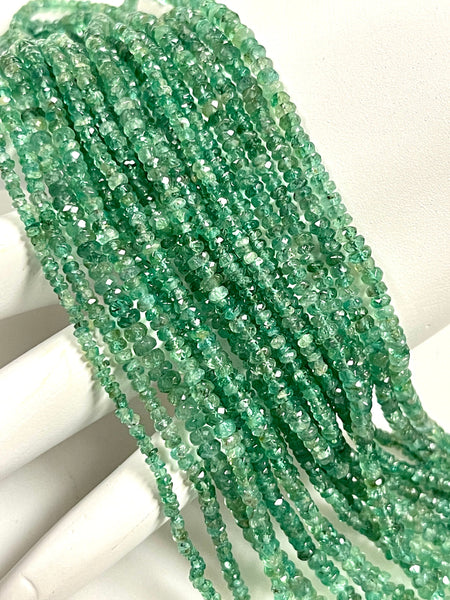 2-3mm Emerald Natural Gemstone Faceted Rondell Shape Beads 15'' Strand Genuine Precious Gemstone Beads