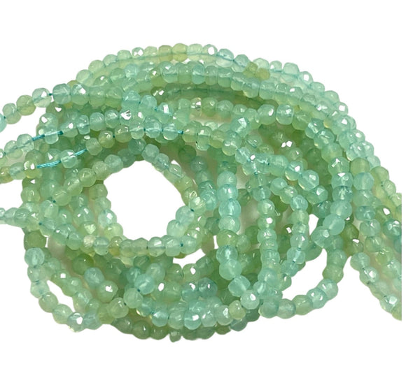 Chalcedony Natural Gemstone Micro Faceted Round Beads Gemstone 15'' Strand 4mm Chalcedony Semi Precious Gemstone Beads