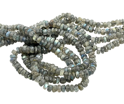 6mm Labradorite Natural Gemstone Faceted Rondell Shape Beads 15'' Strand Genuine Precious Gemstone Beads