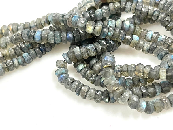 6mm Labradorite Natural Gemstone Faceted Rondell Shape Beads 15'' Strand Genuine Precious Gemstone Beads