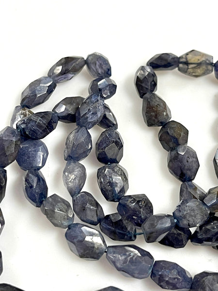 Iolite  Natural Gemstone Faceted Nuggets Shape Beads 15'' Strand Genuine Semi Precious Gemstone Beads