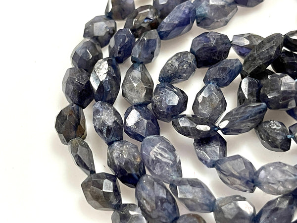 Iolite  Natural Gemstone Faceted Nuggets Shape Beads 15'' Strand Genuine Semi Precious Gemstone Beads