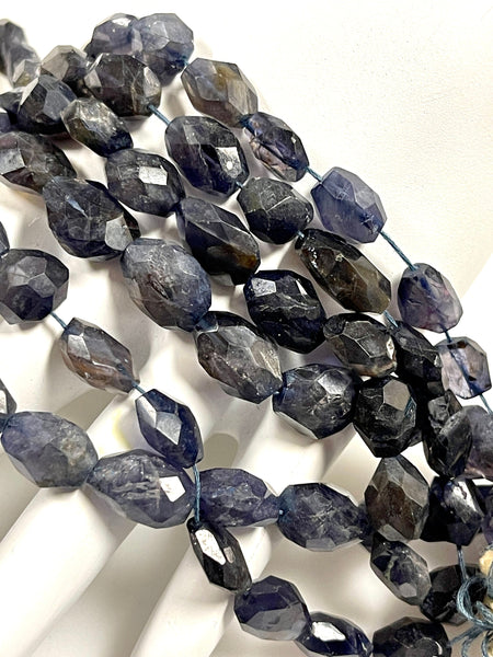 Iolite  Natural Gemstone Faceted Nuggets Shape Beads 15'' Strand Genuine Semi Precious Gemstone Beads