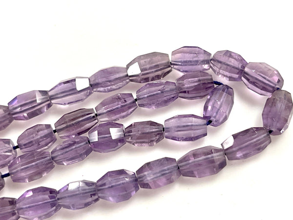 Amethyst Natural Gemstone Faceted Barrel Shape Beads 15'' Strand Genuine Semi Precious Gemstone Beads