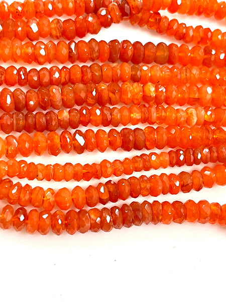 8mm AAA Carnelian Natural Gemstone Faceted Beads Strand, 15-16 Inch Long Healing Energy Gemstone Beads For Jewelry Making