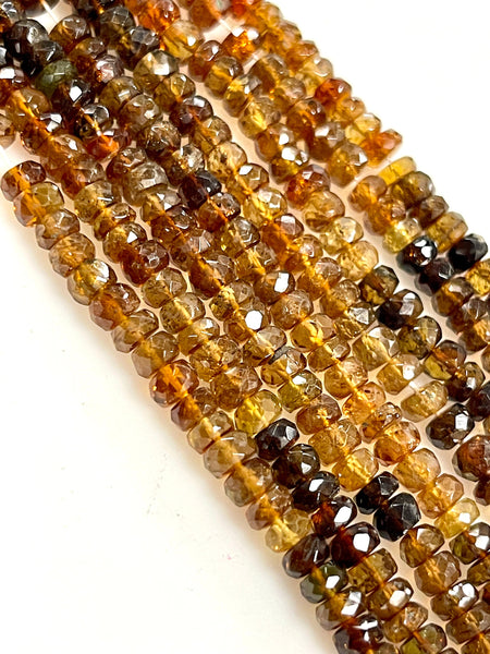 6mm Multi Tone Brown Tourmaline Natural Gemstone Faceted Beads 15-16 Inch Long Healing Energy Gemstone Beads