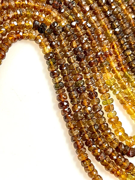 6mm Multi Tone Brown Tourmaline Natural Gemstone Faceted Beads 15-16 Inch Long Healing Energy Gemstone Beads