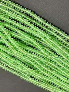 6mm Czech Glass Rondell Shape Crystal Beads, Czech Smooth Handmade Peridot Glass Beads Full Strand, Findings For DIY Jewelry Making Supplies