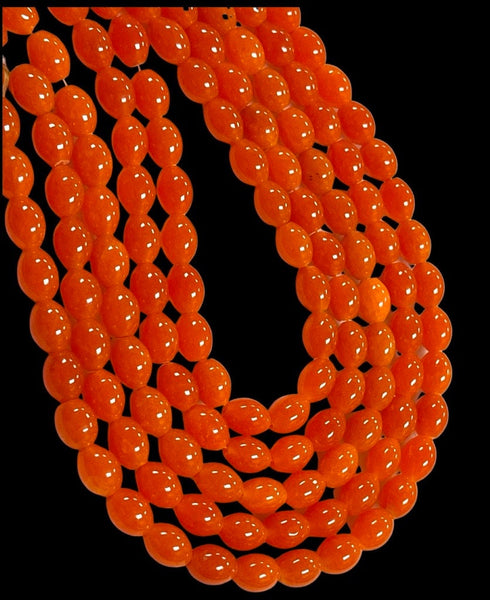 12x10mm Carnelian Natural Gemstone Smooth Barrel Oval Beads Strand, 15.5" Long Orange Beads Healing Energy Gemstone Beads Jewelry Making