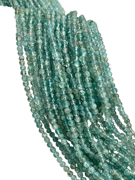 Apatite Natural Gemstone Smooth Round Shape Beads Strand Beads Size 4mm Blue Apatite Yoga Healing Real Gemstone Beads for DIY Jewelry Making