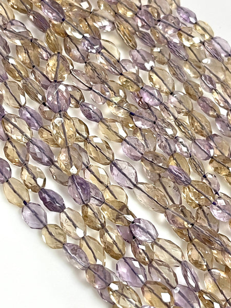 Ametrine Natural Gemstone Faceted Oval Shape Beads Strand, Beads Size 10x8mm, 15" Strand Healing Energy Gemstone Beads For Jewelry Making