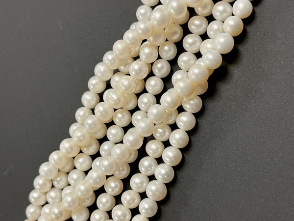 Natural Real Pearl Beads Strand Size 6mm 16" Long Strand For Jewelry Making Healing Yoga Energy Beads, Pearl Gemstone Beads, White Pearl 6mm