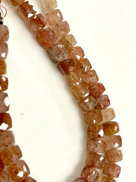 Copper Rutilated Quartz Natural Gemstone Faceted Cube Shape Beads, Handmade Beads Size 8mm Semi Precious Gemstone Beads For Jewelry Making