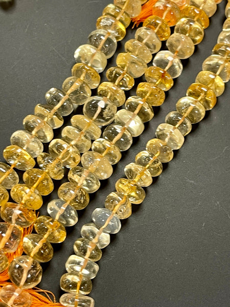 10-12mm Citrine Natural Gemstone Smooth Beads Strand, Honey Citrine Healing Energy Gemstone Beads For Jewelry Making
