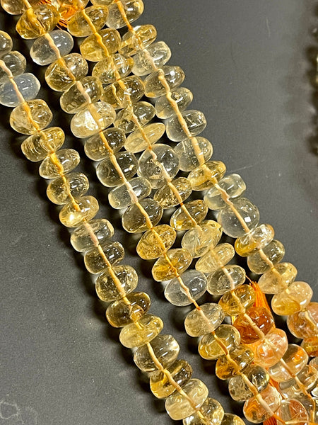 10-12mm Citrine Natural Gemstone Smooth Beads Strand, Honey Citrine Healing Energy Gemstone Beads For Jewelry Making
