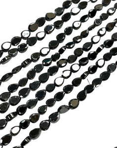 Natural Black Spinal Gemstone Faceted Pear Shape Beads 7x5mm Strand AAA Quality Real Yoga Healing Mala Gemstone Beads for Jewelry Making