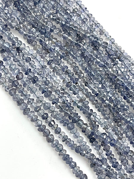 Iolite Natural Gemstone Smooth Rondell Beads Gemstone 15'' Strand 4mm Iolite Semi Precious Gemstone Beads For Jewelry Making Supply