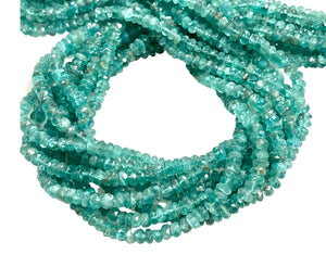 Apatite Natural Gemstone Faceted Rondell Shape Beads Strand Size 4mm Yoga Healing Real Gemstone Beads for DIY Jewelry Making
