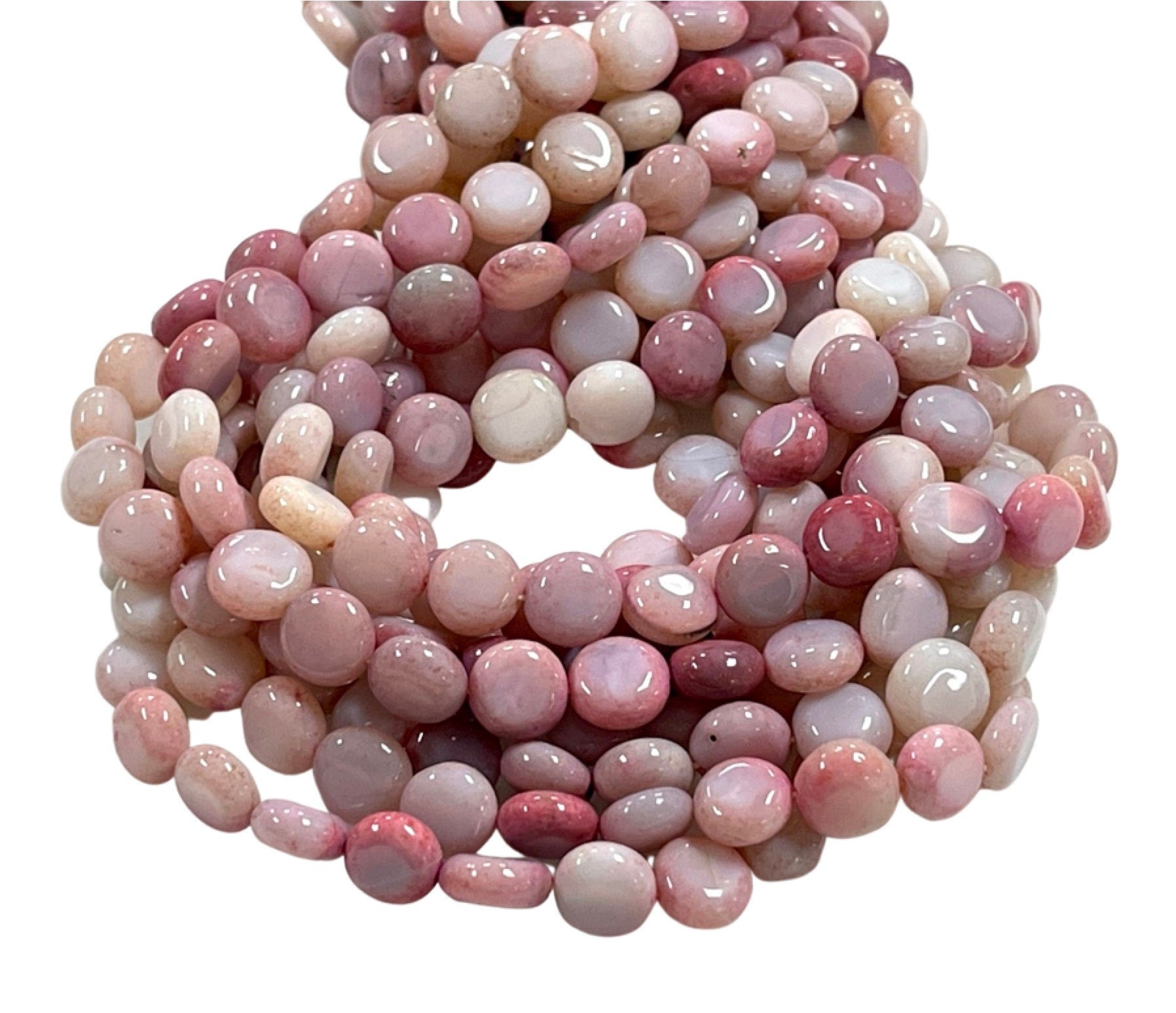 10mm 100% All Natural Smooth Coin Purple Opal Gemstone Beads Genuine Natural Peach Purple Opal Coin Shape Beads For DIY Jewelry Making Beads