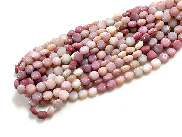 10mm 100% All Natural Smooth Coin Purple Opal Gemstone Beads Genuine Natural Peach Purple Opal Coin Shape Beads For DIY Jewelry Making Beads