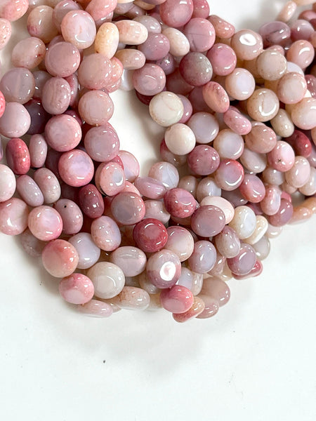 10mm 100% All Natural Smooth Coin Purple Opal Gemstone Beads Genuine Natural Peach Purple Opal Coin Shape Beads For DIY Jewelry Making Beads