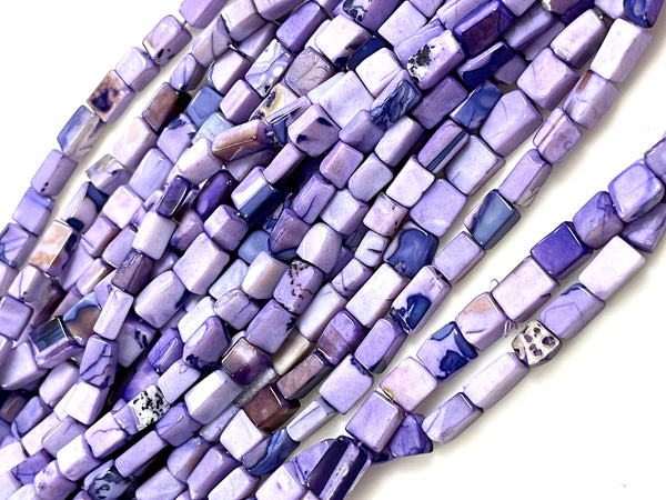 100% All Natural Smooth Purple Opal Gemstone Rectangular Beads Genuine Natural Opal Rectangle Shape Beads For Jewelry Making Beads