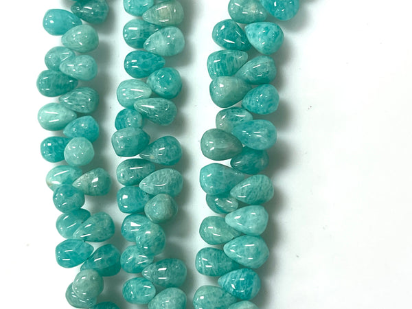 African Amazonite Natural Gemstone Smooth Drops Shape Beads Strand Genuine Semi Precious Amazonite Tear Drops Briolette Gemstone Beads