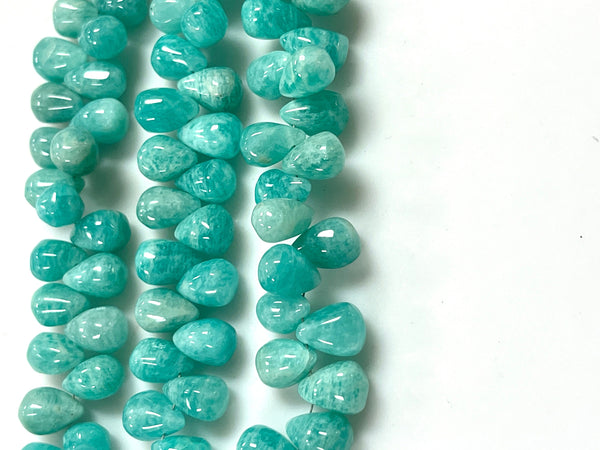 African Amazonite Natural Gemstone Smooth Drops Shape Beads Strand Genuine Semi Precious Amazonite Tear Drops Briolette Gemstone Beads