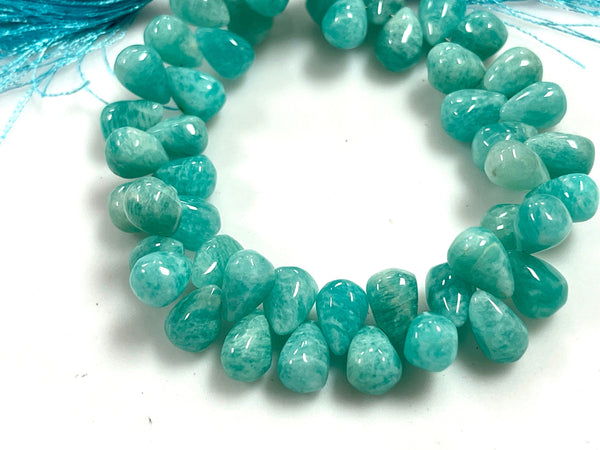 African Amazonite Natural Gemstone Smooth Drops Shape Beads Strand Genuine Semi Precious Amazonite Tear Drops Briolette Gemstone Beads