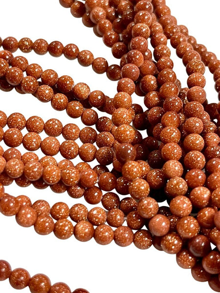 4mm Red Goldstone Natural Gemstone Round Shape Handmade Beads Full Strand 15.5" Long for Healing Energy Yoga Chakra For Jewelry Making