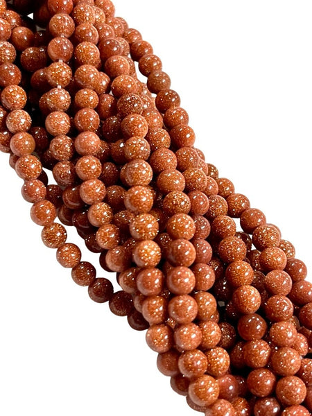 4mm Red Goldstone Natural Gemstone Round Shape Handmade Beads Full Strand 15.5" Long for Healing Energy Yoga Chakra For Jewelry Making