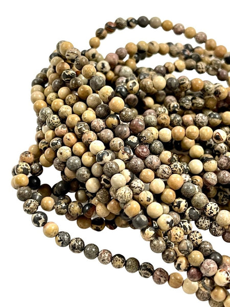 4mm Earth Tone Jasper Natural Gemstone Round Shape Handmade Beads Full Strand 15.5" Long for Healing Energy Yoga Chakra For Jewelry Making