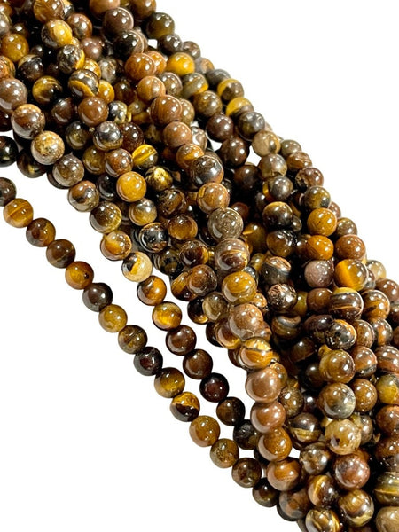 4mm Yellow Tiger Eye Natural Gemstone Round Shape Handmade Beads Full Strand 15.5" Long for Healing Energy Yoga Chakra For Jewelry Making